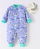Kookie Kids Full Sleeves Full Sleeves Romper with Elephants Print - Blue