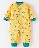 Kookie Kids Full Sleeves Full Sleeves Romper with Dino Print - Yellow