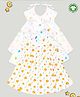 Kidbea Pack Of 3 Sleeveless Rocket & Animal Assorted Print Muslin Cotton Dresses - Multi Colour