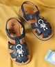 Aria+Nica Astronaut Detailed Velcro Closure Sandals - Blue