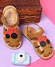 Aria+Nica Vehicle Detailed Velcro Closure Sandals -Brown