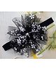 Little Miss Cuttie Floral Detailed Tulle Headband - Black