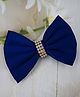 Little Miss Cuttie Stone Embellished Bow - Navy Blue