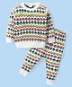 Babyhug Knitted Full Sleeves Pullover Sweater & Pant Set with Floral Design - Multicolor