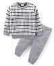 Babyhug Knitted Full Sleeves Pullover Sweater & Pant Set with Aztec Design - Grey
