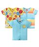 Babyhug 100% Cotton Knit Half Sleeves Front Open  Vests With Emoji Print Pack of 3 - Multicolor