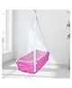 BAYBEE Cotton Baby Hanging Cradle for New Born Baby, Baby Cradle with Mosquito Net & Spring | Cotton Baby Swing Cradle Jhula for Baby (Pink)