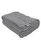 POMME 100% Combed Organic Cotton Cable Texture Knitted Decorativer Throw Blanket (Grey)
