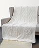 POMME 100% Combed Organic Cotton 3D Bubble Texture Knitted Decorativer Throw Blanket (Ivory Aran)