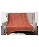 POMME 100% Combed Organic Cotton Tecture with Tassels Knitted Decorativer Throw Blanket (Brow)