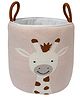 POMME Combed Cotton Knitted Giraffe pattern Decorative Storage Basket (Light Peach)