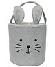 POMME  Combed Cotton Knitted Rabbit pattern Decorative Storage Basket (Grey)
