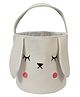 POMME Combed Cotton Knitted Bunny pattern Decorative Storage Basket (Light Yellow)