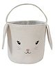 POMME  Combed Cotton Knitted Bunny pattern Decorative Storage Basket (Light Pink)