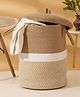 Hosta Homes Jute Cotton Hand Woven Laundry Hamper with Cover - Beige