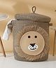 Hosta Homes Pure Cotton Cartoon Face Hand Woven Laundry Hamper With Cover Brown