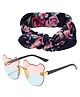 Babymoon Bear Shaped Kids Sunglasses With Turban Hairband Combo Gift Set 0f 2 - Blue