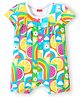 Babyhug 100% Cotton Knit Half Sleeves Romper with Fruit Print - Multicolour