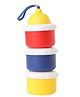 Ji and Ja 3 Layer Portable Baby Formula Dispenser BPA Free, Milk Powder Container with lids 3 Compartment Food Storage with Carrying Handle for Babies (Multi-Colored) Pack Of 1