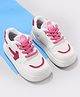 Oh! Pair Laced Up Sneaker Shoes Solid Colour - Pink