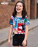 Pine Kids Disney Cotton Knit Half Sleeves T-Shirt with Minnie Mouse Graphics - Multicolor