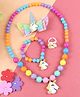 Asthetika Set Of 4  Unicorn Beaded Jewellery Set - Pink Blue Orange Purple