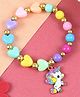 Asthetika Unicorn Charm Beaded Bracelet - Pink Purple Green Yellow