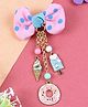 Asthetika Hanging Charms Polka Dot Bow Hair Clip - Pink