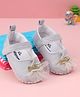Babyoye Booties with Velcro Closure with Applique  -  Sky Blue