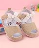 Babyoye Velcro Closure Booties with Bow Applique - White
