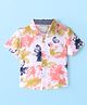 CrayonFlakes Rayon Half Sleeves Floral Printed Shirt - Offwhite