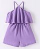 Kookie Kids Singlet Sleeves with Ruffles  Solid  Jumpsuit -  Purple