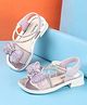 Oh! Pair Sandals With Velcro Closure & Bow Applique - Purple