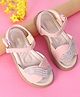Oh! Pair Party Sandals with Velcro Closure & Rhinestone  Detailing - Pink