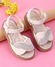 Oh! Pair Sandals with Velcro Closure - Beige