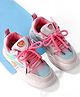 Oh! Pair Sneakers Shoes With Lace Up & Star Applique -Pink