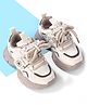 Oh! Pair Slip On Sneakers with Lace Up Closure - Beige