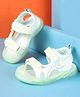 Oh! Pair Slip On Sandals with Velcro Closure - Green