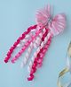 Ribbon candy Pinwheel Bow Detailed Alligator Hair Clip - Pink & Silver
