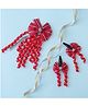 Ribbon candy Set Of 3 Bow Detailed Tic Tac Hair Clips - Red & Silver