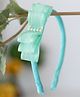 Ribbon candy Bow Detailed & Pearl Embellished Hair Band - Sea Green & Gold