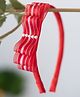 Ribbon candy Bow Detailed & Pearl Embellished Hair Band - Red & Silver