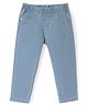 Babyhug Cotton Denim Washed Full Length Jeggings with Stretch - Light Blue