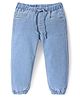 Babyhug Full Length Stretchable Denim Washed Joggers - Light Blue