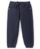 Babyhug Full Length Stretchable Denim Washed Joggers - Black