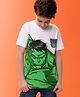 Pine Kids Marvel Cotton Knit Half Sleeves T-Shirt with Hulk Graphics - White