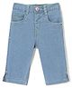 Babyhug Cotton Spandex Capri Length Stretchable Solid Jeans - Light Blue