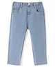 Babyhug Full Length Denim Washed Jeans with Stretch - Light Blue