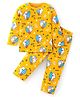 Babyhug Cotton Knit Full Sleeves Night Suit with Dolphin Printed- Yellow