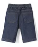 Babyhug Knee Length  Denim Washed Jamaican with Stretch - Dark Blue